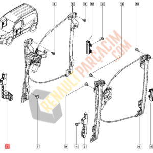 Kangoo 2 Sağ Ön Cam Kriko Çerçevesi 8200497602